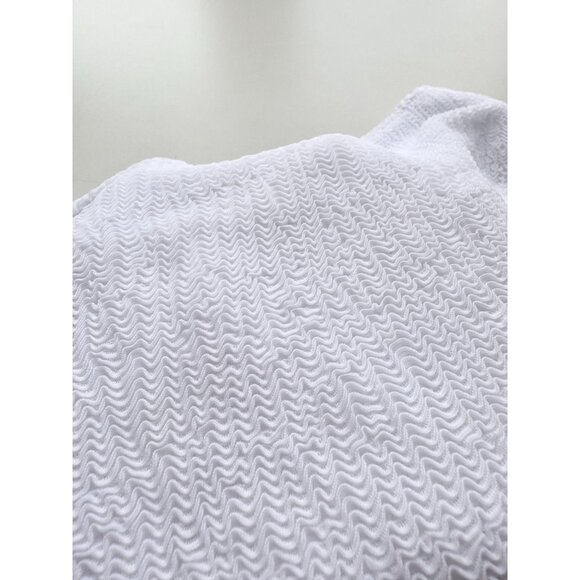 NWOT 437 FOUR THREE SEVEN White Crinkle V-Front Bikini Bottom, Size M - Picture 5 of 8